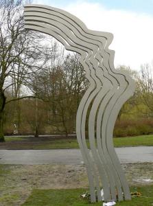 De schreeuw ("The Cry") a monument commemorating the murder of Dutch filmmaker Theo Van Gogh in November 2004.