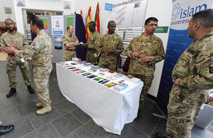British Muslims share information about Islam during Islam Awareness Week at the army's headquarters in Andover. (Photo: Library, UK Government/Armed Forces)